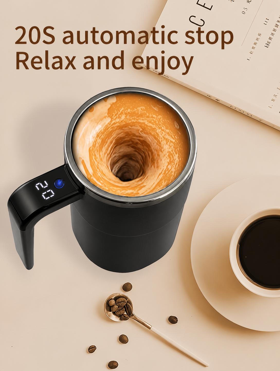 Self-stirring coffee mug