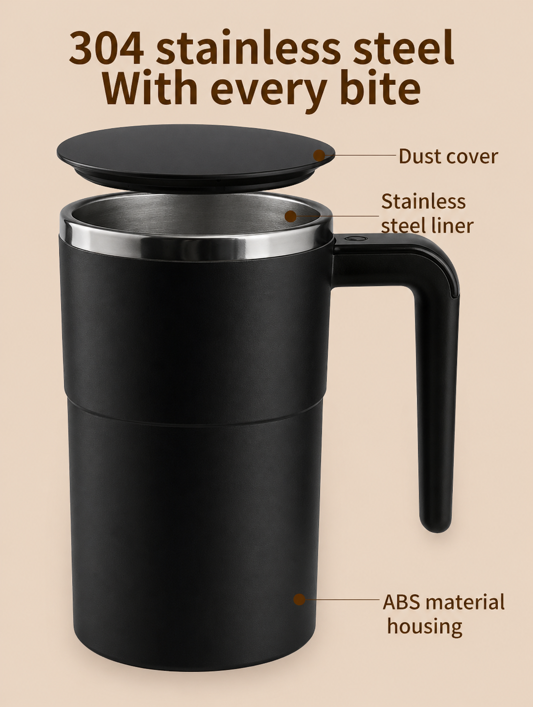 Self-stirring coffee mug