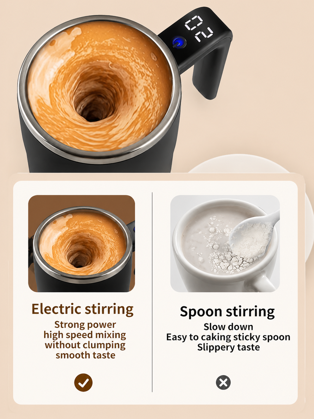 Self-stirring coffee mug